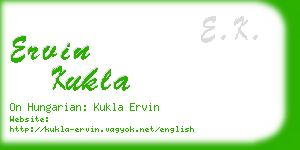 ervin kukla business card